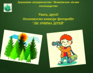 ДП «Жовківський лісгосп»  проводить фотоконкурс «Ліс очима дітей»