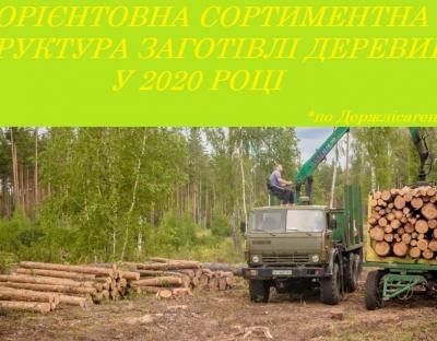 Орієнтовна сортиментна структура заготівлі деревини у 2020 році